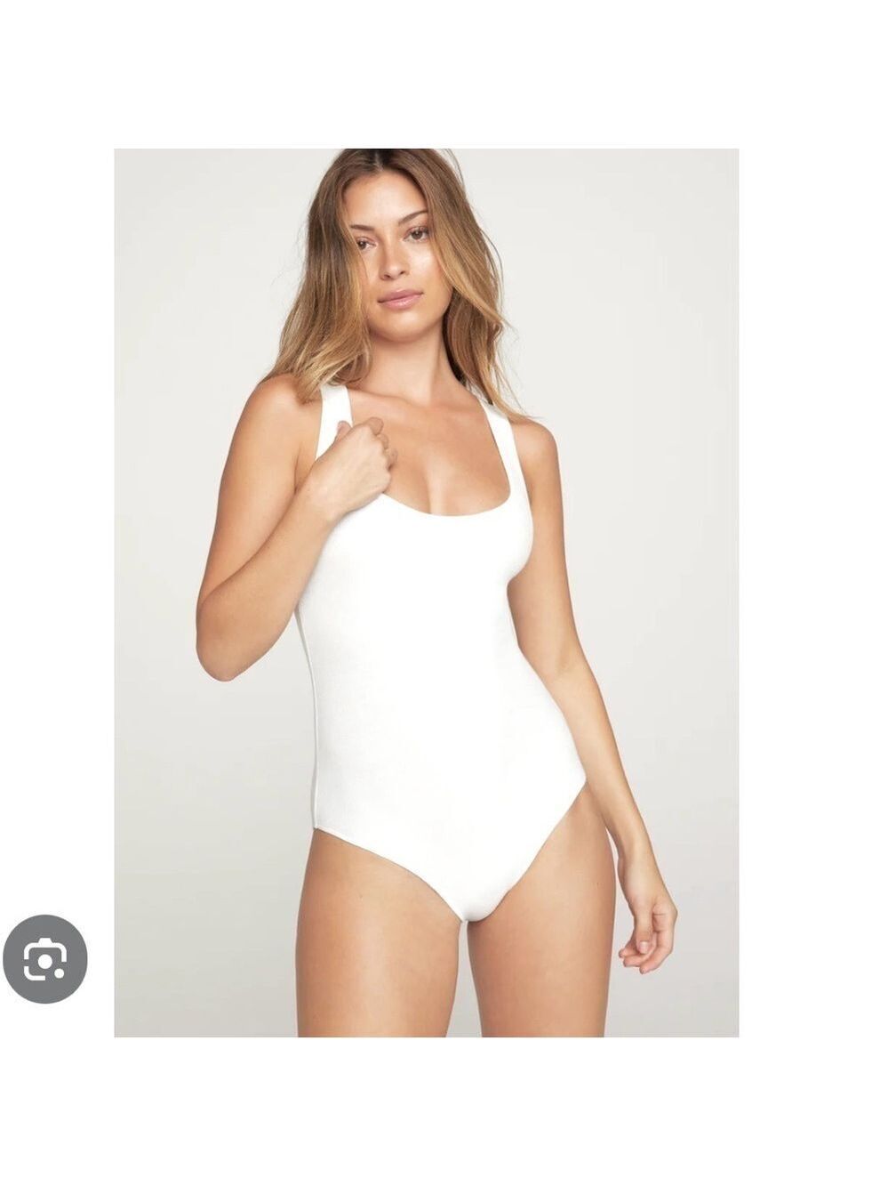NWT Good American Bodysuit Ivory Ribbed Scoop Neck Plus Size 7 3XL 4XL 4X NEW